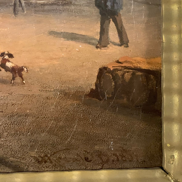 Ölgemälde Reges Treiben am Strand von Wilhelm Krause