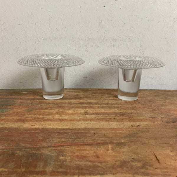 Ein Paar Vintage Design Glas Kerzenständer von Tapio Wirkkala für Rosenthal