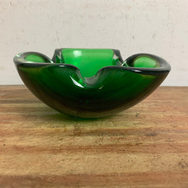 Vintage Mid Century Murano Aschenbecher grün