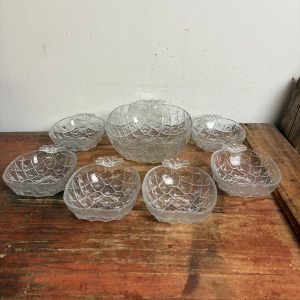 Vintage Glas Dessert Schalen Ananas