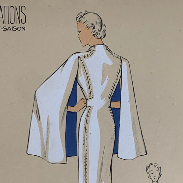 1930's French Art Deco Fashion Illustration Inspirations D'Avant Saison Blatt 316