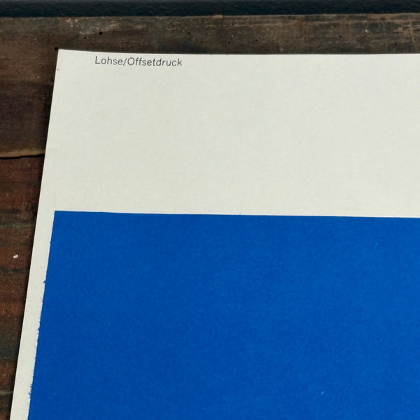 Offsetdruck Plakat 4 Bewegungen um eine Achse: Diagonal rot gegen grün und blau gegen gelb von Richard Paul Lohse Galerie Thomas München