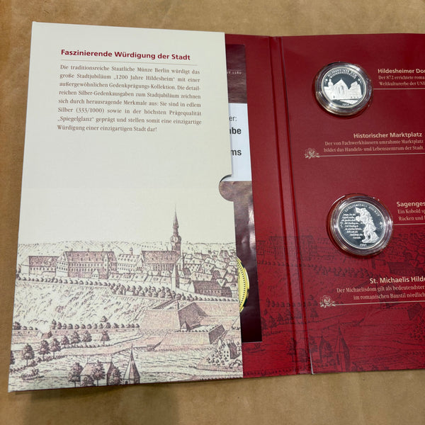 Münzen Silber Gedenkprägungen 1200 Jahre Hildesheim und Goldprägung