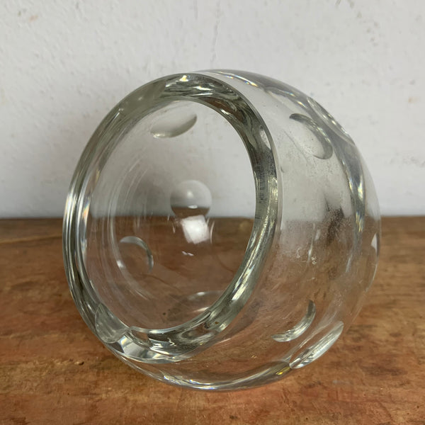 Vintage Design Aschenbecher Kristallglas