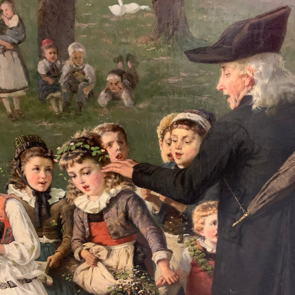 Ölgemälde Rückkehr vom Schulfeste von Fritz Beinke