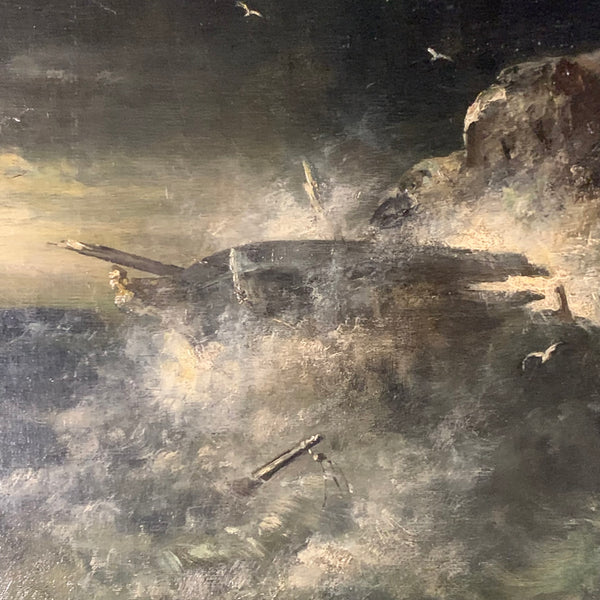 Ölgemälde Rettung im Sturm von Theodor Köppen