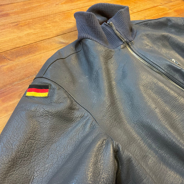 Bomberjacke aus Leder - Deutsche Bundeswehr - Vintage