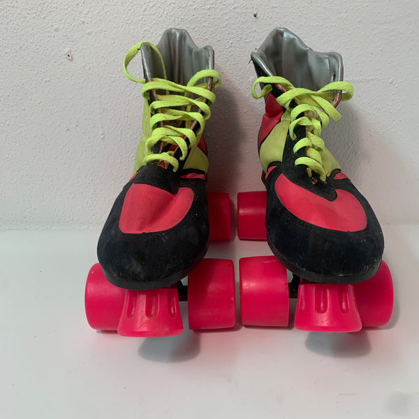 Vintage Neon Disco Roller Rollschuhe