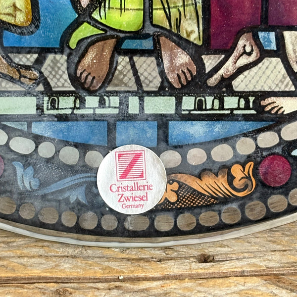 Vintage Buntglas Teller Das letzte Abendmahl Kirchenfenster