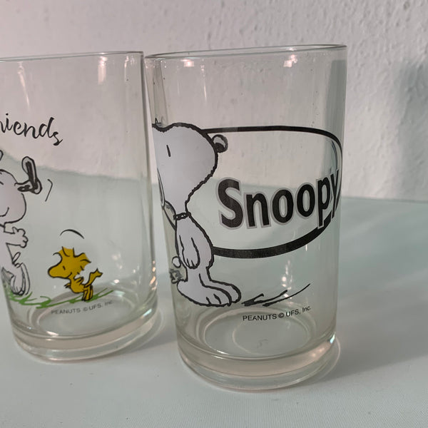 2 vintage Snoopy Gläser