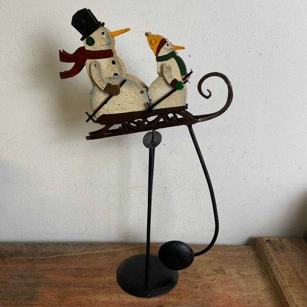 Nostalgische Pendelfigur Schneemann