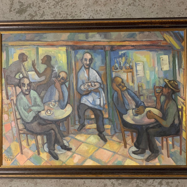 Ölgemälde Im griechischen Kaffeehaus von Eduard Matras