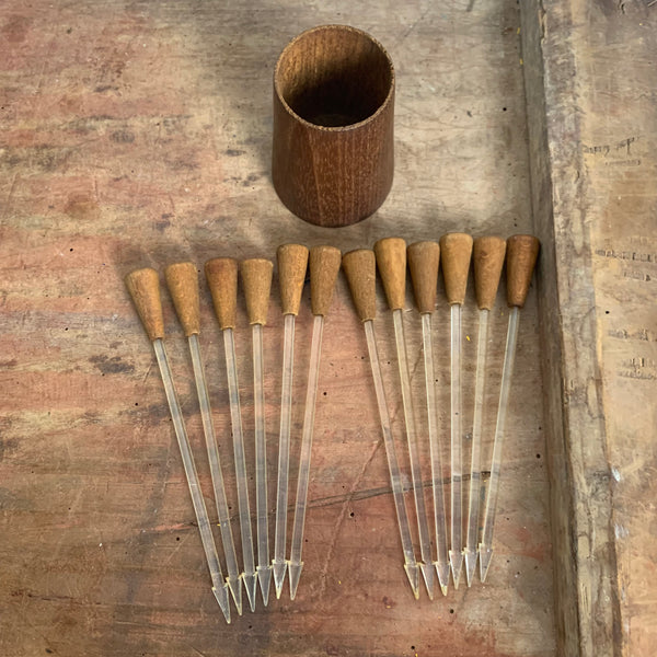 Vintage Teak Holz Party Spieße dänisches Design