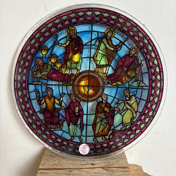 Vintage Buntglas Teller Jesus St.-Stephans Kirchenfenster