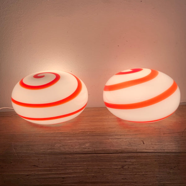2 Nachttisch Lampen Retro Style Candy Twister