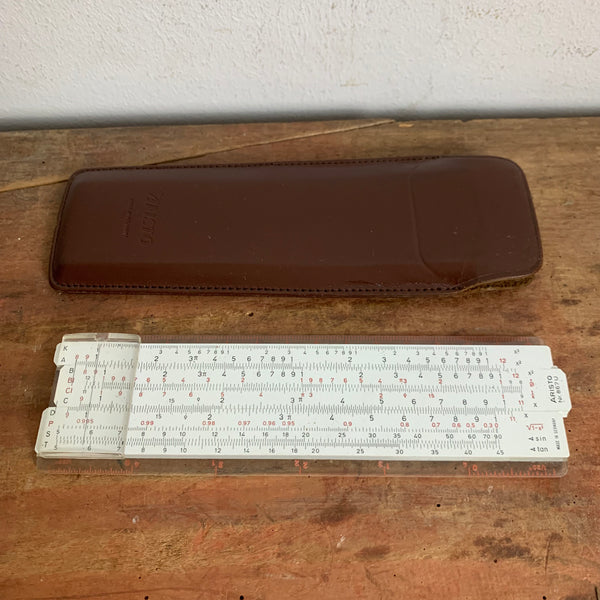 Vintage Rechenschieber Aristo Nr. 867U in Leder Etui