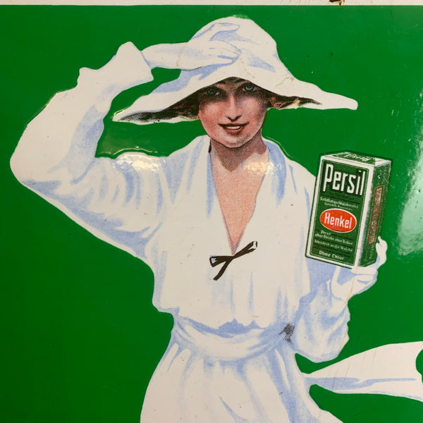 Vintage Emaille Schild Weiße Dame Persil