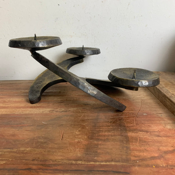 Vintage brutalistischer Design Kerzenständer aus Bronze
