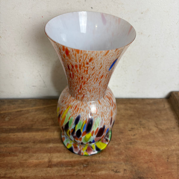 Vintage regenbogenfarbene Murano Vase