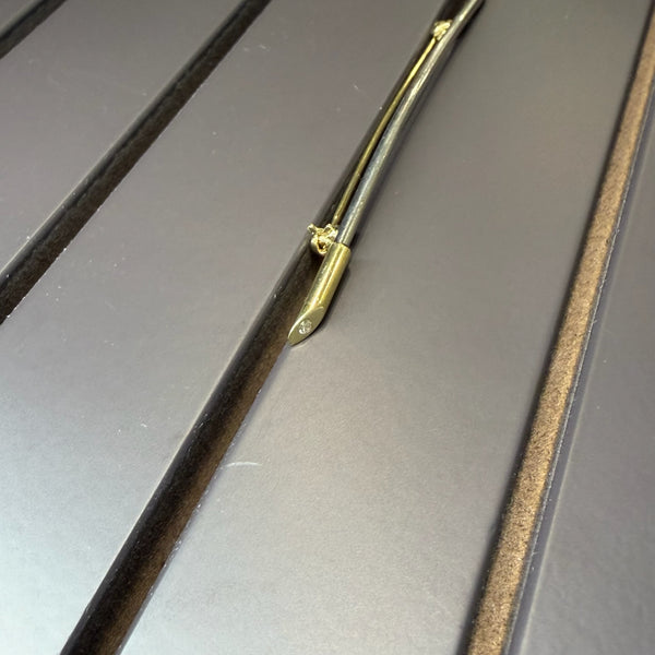 Puristische bicolor Goldbrosche mit Brilliant