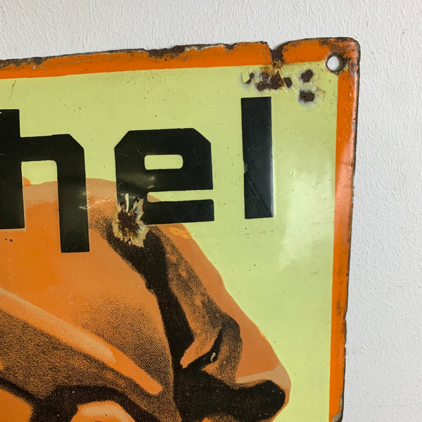 Antikes Emaille Schild Michael Briketts