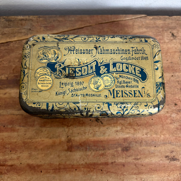 Vintage Blechdose Meissner Nahmaschinen Fabrik