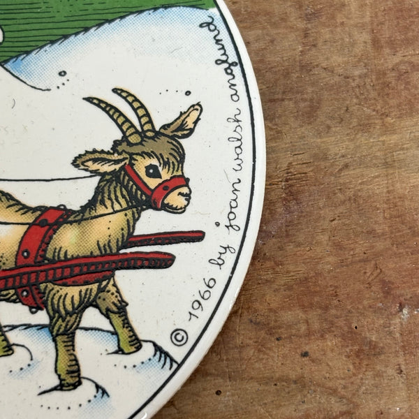 Vintage kleiner Wandteller Januar von Joan Walsh Anglund