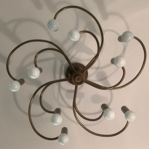 Vintage Sputnik Deckenleuchte aus Messing von Vielhaber Leuchten