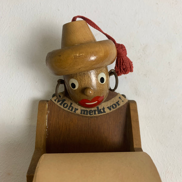 Vintage Notizzettel Halter Papierrollenhalter mit Stift und Wackelkopf