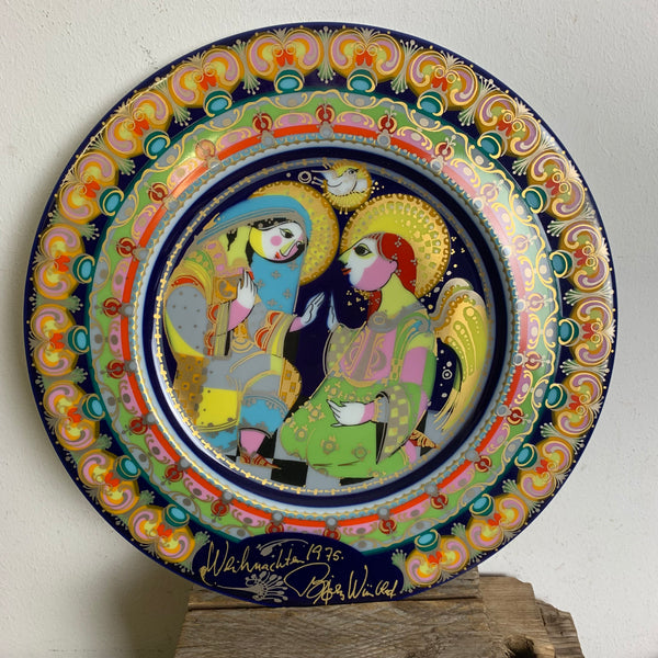 Weihnachtsteller 1975 von Björn Wiinblad für Rosenthal