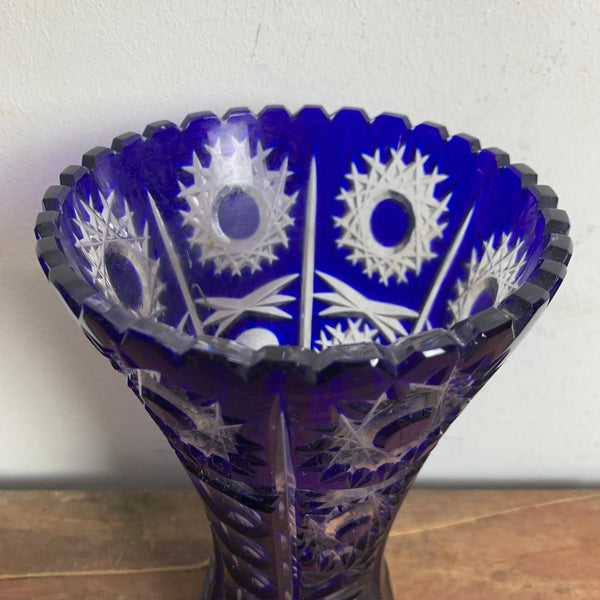 Blaue Bleikristall Vase