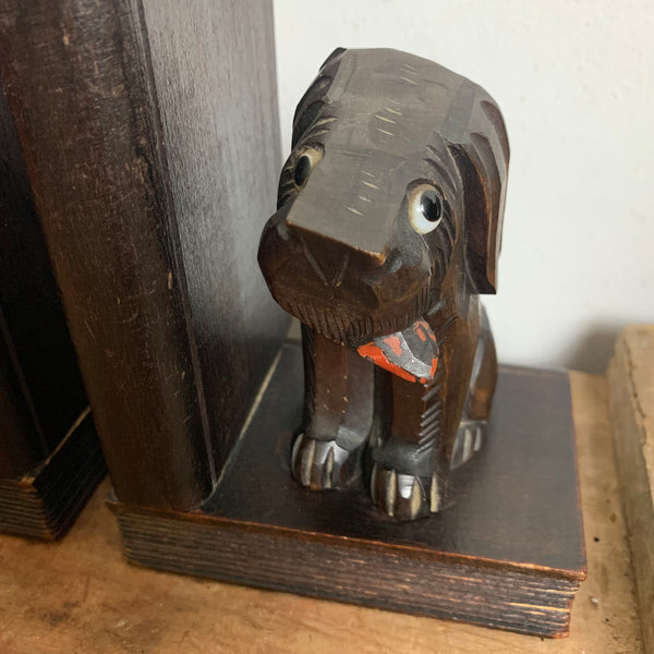 Antike Buchstützen Hund Schnauzer