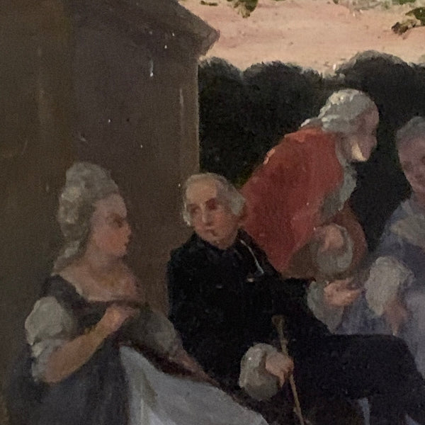 Ölgemälde Gesellschaft im Schlosspark von Clément Quinten