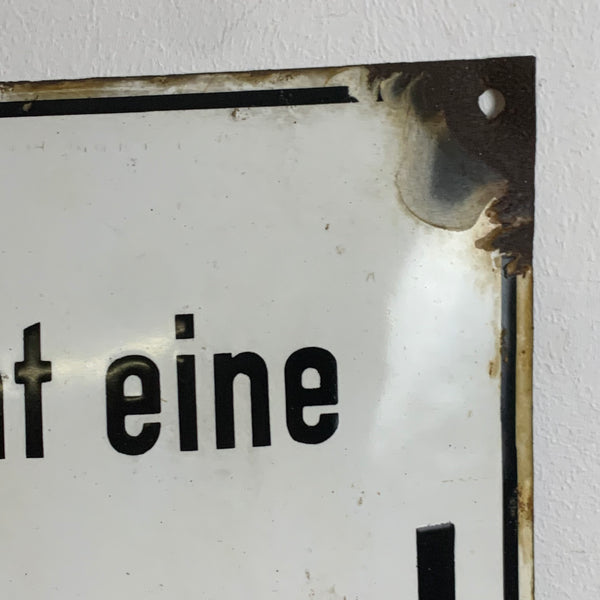 Vintage Emaille Schild Heißmangel