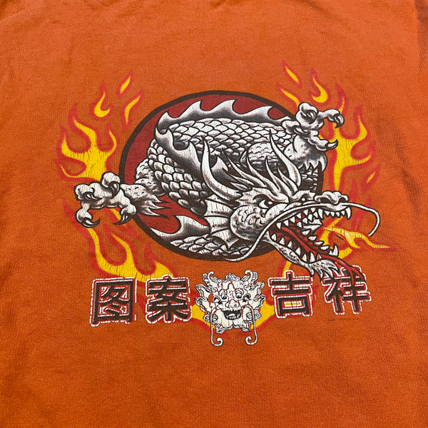 Dragon Y2K Sweater in Orange - Vintage