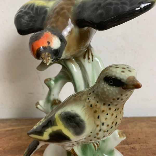 Vintage Vogelpaar Stieglitz von Gerold Porzellan