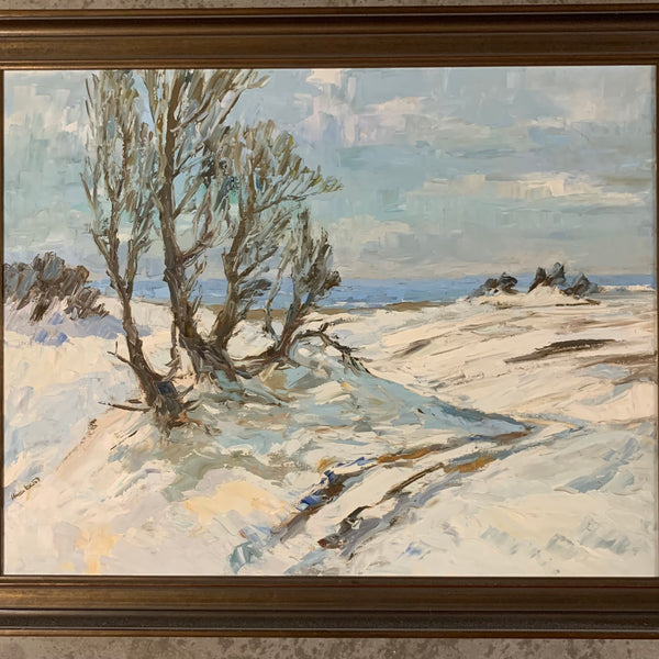 Ölgemälde Schneelandschaft von Klaus Heckert