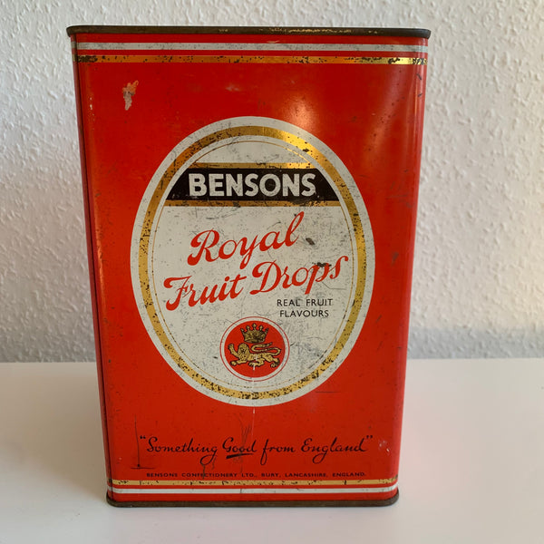 Vintage Blechdose Royal Fruit Drops von Bensons Toffee