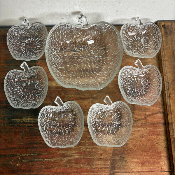Vintage Glas Dessert Schalen Apfel