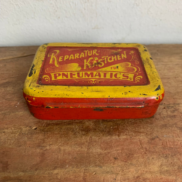 Vintage Blechdose Reparatur Kästchen für Pneumatics