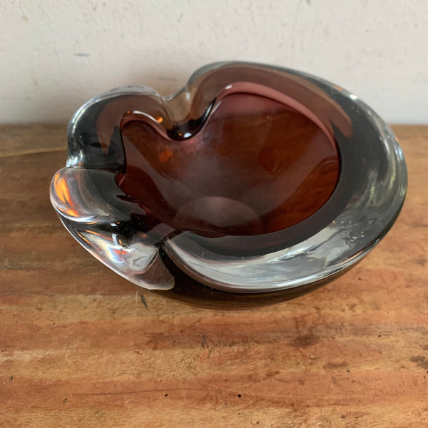 Vintage Murano Aschenbecher in weinrot