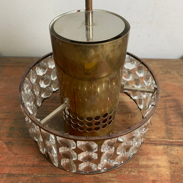 Art Deco Deckenlampe Kristallglas Messing