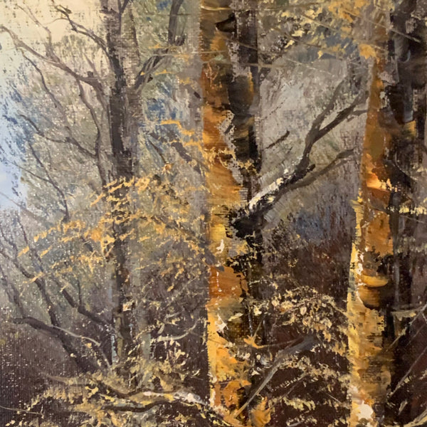 Ölgemälde Winterliche Flusslandschaft von E. Hoffmann