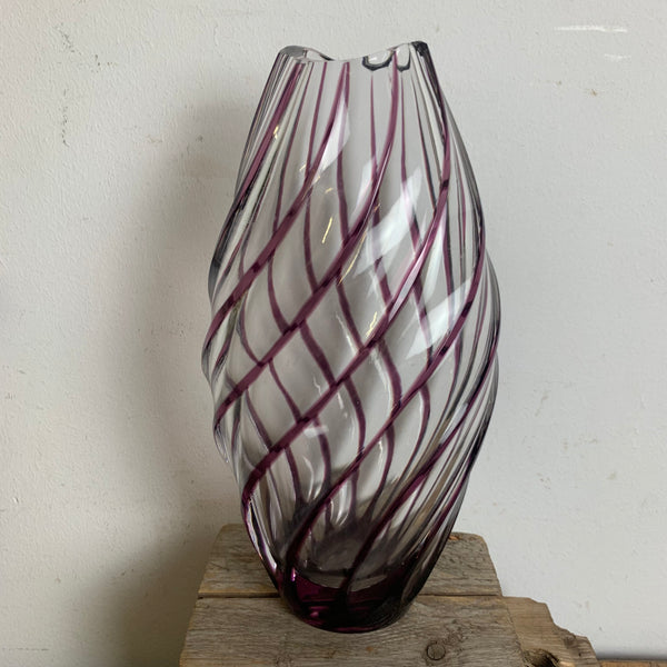 Art Deco Kristallglas Vase von Johann Oertl & Co.