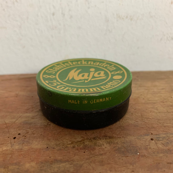 Vintage Blechdose Stahlstecknadeln Maja