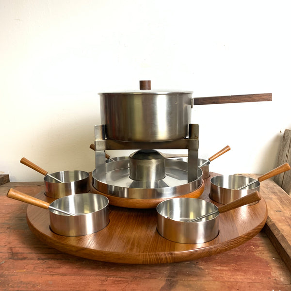Vintage Fondue Set von Arne Jacobsen für Stelton Denmark