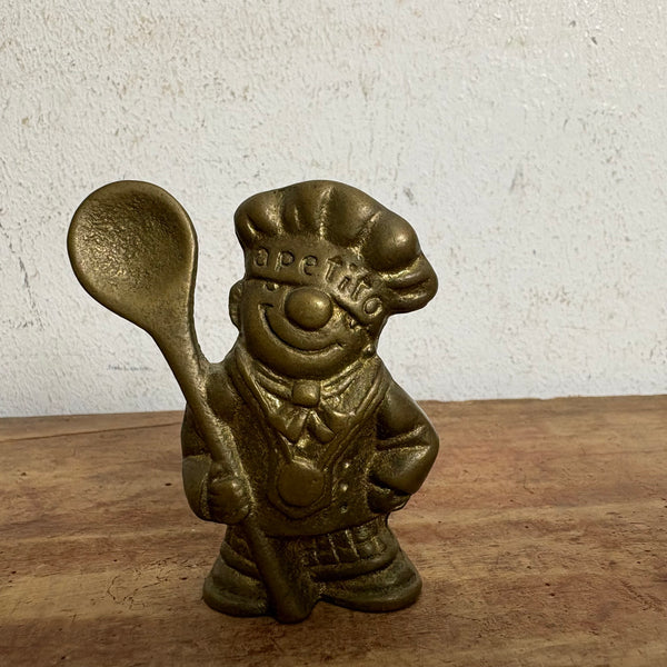 Vintage Messing Werbefigur Koch von Apetito