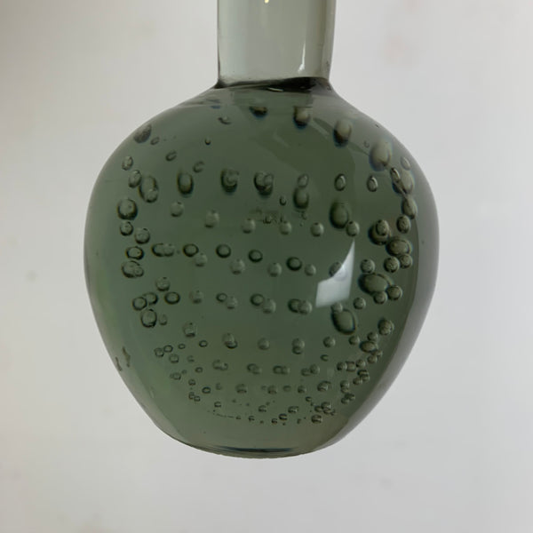 Orchideenvase Solifleurvase Stangenvase Kugelfuß mit Bubbles grau