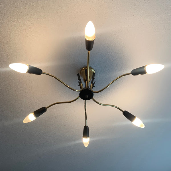 Vintage Mid Century Sputnik Spider Deckenlampe