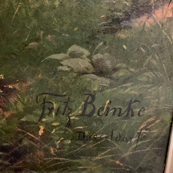 Ölgemälde Rückkehr vom Schulfeste von Fritz Beinke
